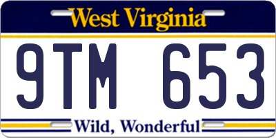 WV license plate 9TM653