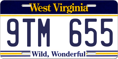 WV license plate 9TM655