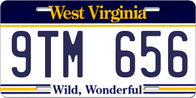 WV license plate 9TM656