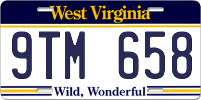 WV license plate 9TM658