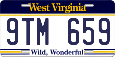 WV license plate 9TM659