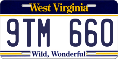 WV license plate 9TM660