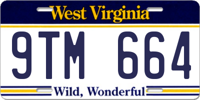 WV license plate 9TM664