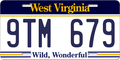 WV license plate 9TM679