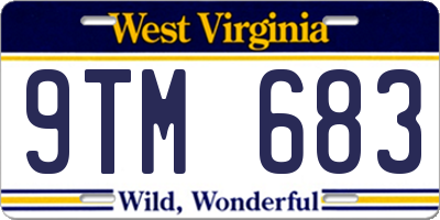 WV license plate 9TM683