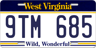 WV license plate 9TM685
