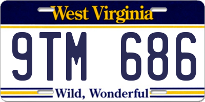 WV license plate 9TM686