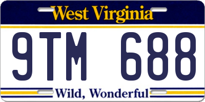 WV license plate 9TM688