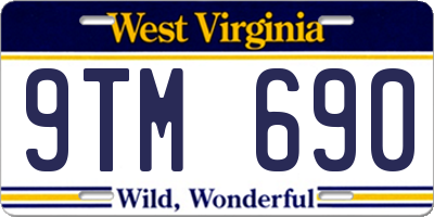 WV license plate 9TM690