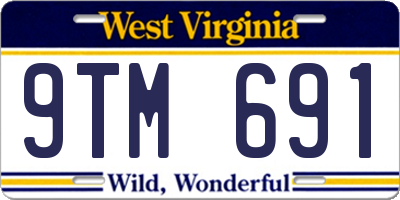 WV license plate 9TM691