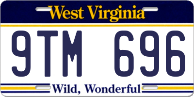 WV license plate 9TM696