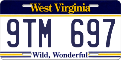 WV license plate 9TM697