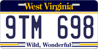 WV license plate 9TM698