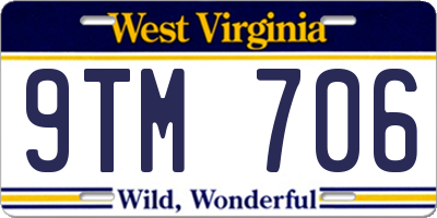 WV license plate 9TM706