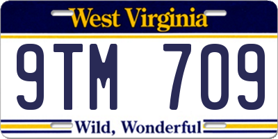 WV license plate 9TM709