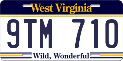 WV license plate 9TM710