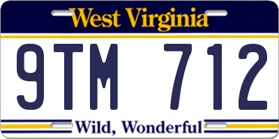 WV license plate 9TM712