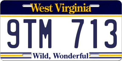 WV license plate 9TM713
