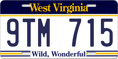 WV license plate 9TM715