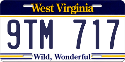 WV license plate 9TM717