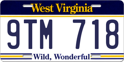 WV license plate 9TM718