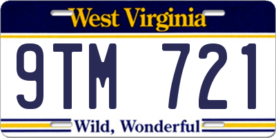 WV license plate 9TM721