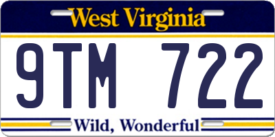 WV license plate 9TM722
