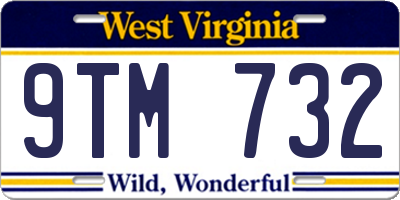 WV license plate 9TM732