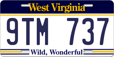 WV license plate 9TM737