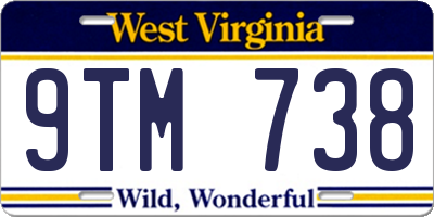 WV license plate 9TM738