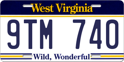 WV license plate 9TM740