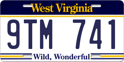 WV license plate 9TM741