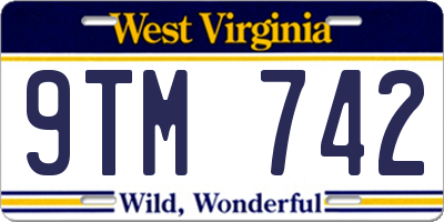 WV license plate 9TM742