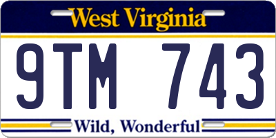 WV license plate 9TM743