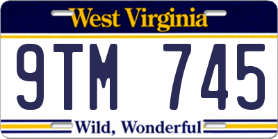 WV license plate 9TM745