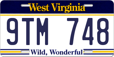 WV license plate 9TM748