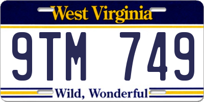 WV license plate 9TM749