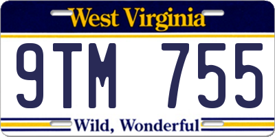 WV license plate 9TM755