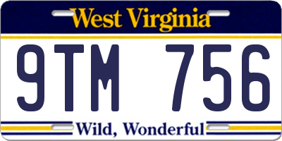 WV license plate 9TM756