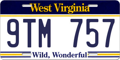 WV license plate 9TM757