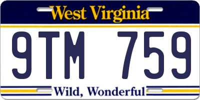 WV license plate 9TM759