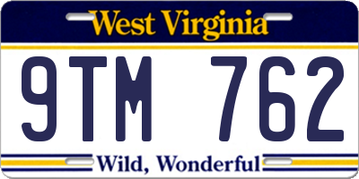 WV license plate 9TM762