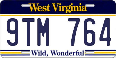 WV license plate 9TM764