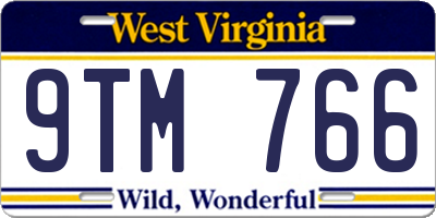 WV license plate 9TM766