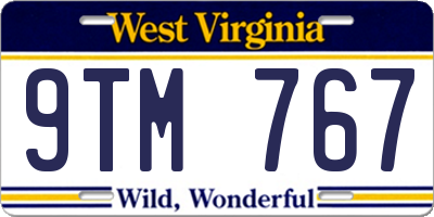 WV license plate 9TM767
