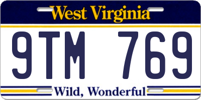 WV license plate 9TM769
