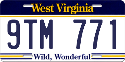 WV license plate 9TM771