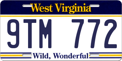 WV license plate 9TM772
