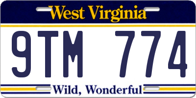 WV license plate 9TM774