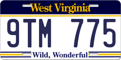 WV license plate 9TM775
